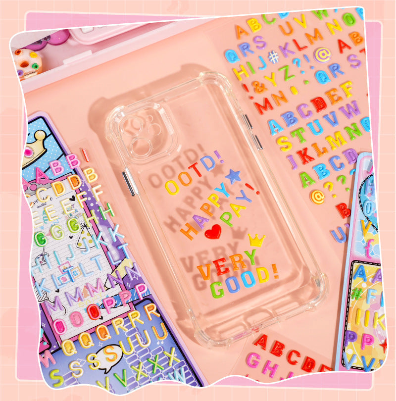 Kawaii Alphabet Puffy Sticker Set