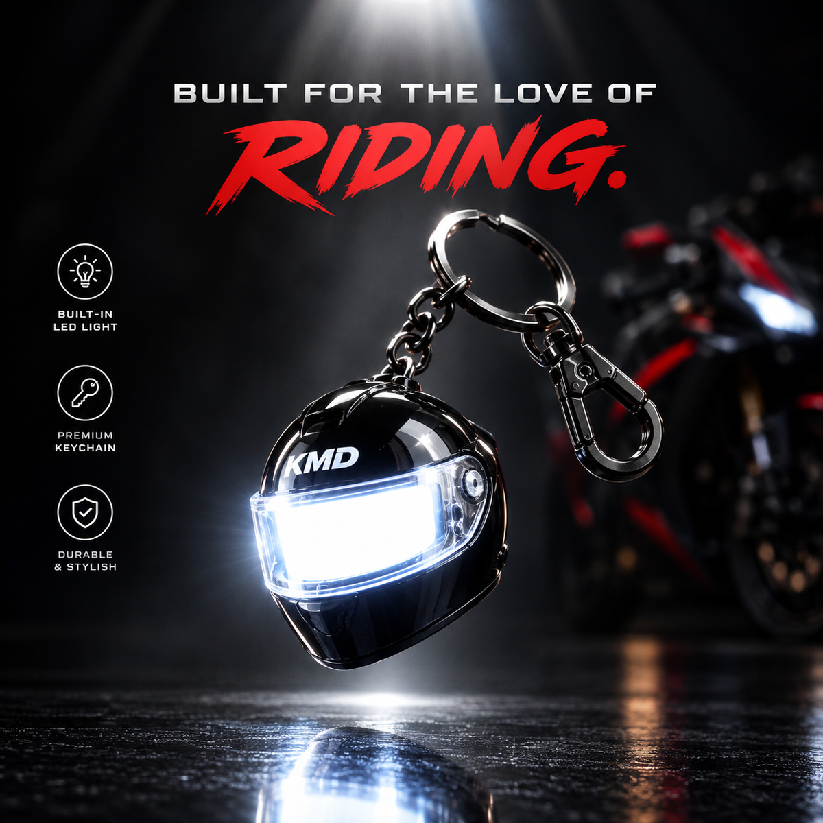 🏍️ Mini Helmet Keychain 🔑✨