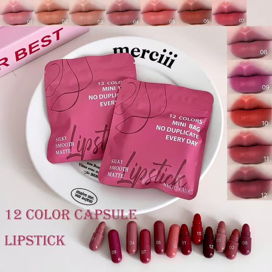 12 Color Mini Capsule Lipstick