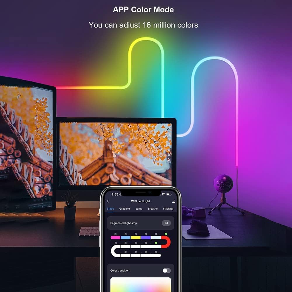 NeonGlow Smart Rope Strip Light with Music Syncing (5 Meters)