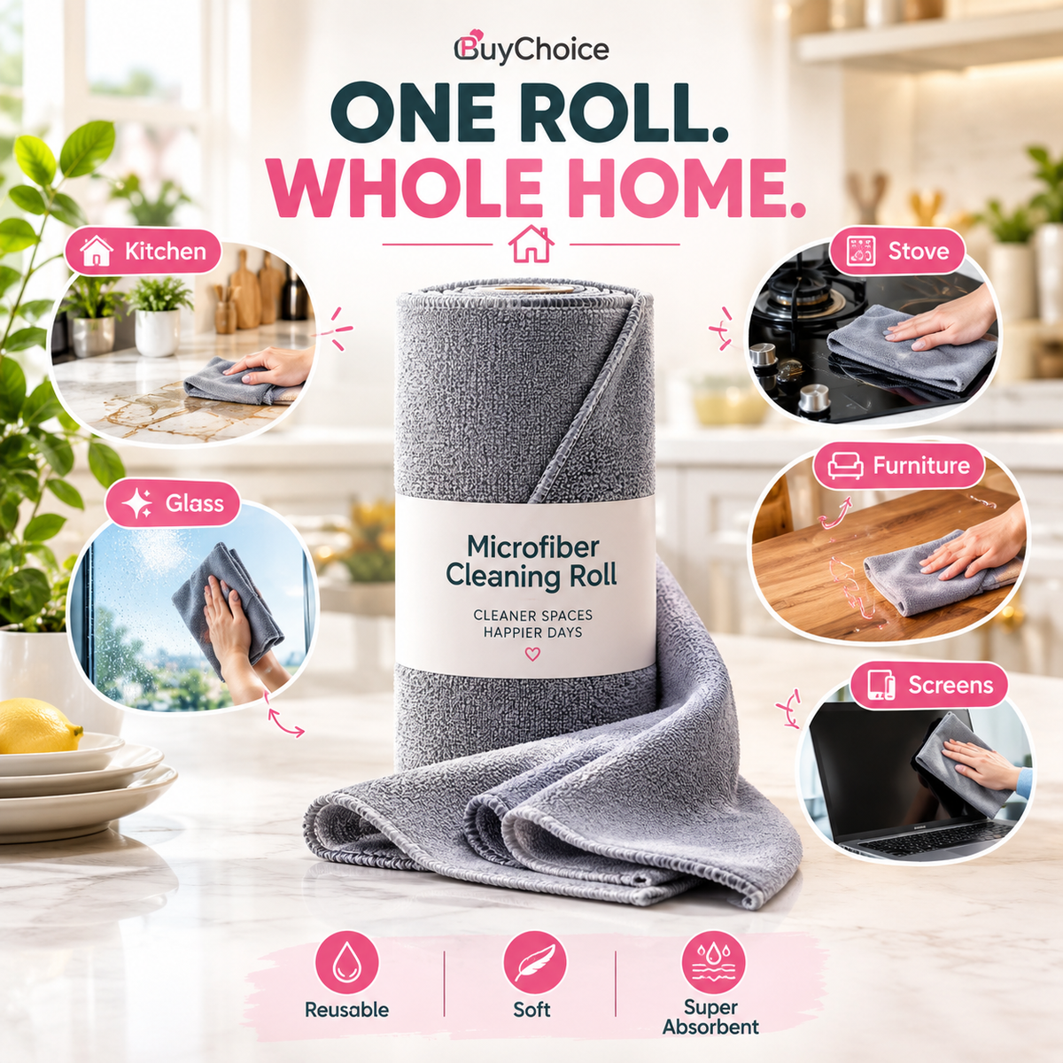 Microfiber Cleaning Roll