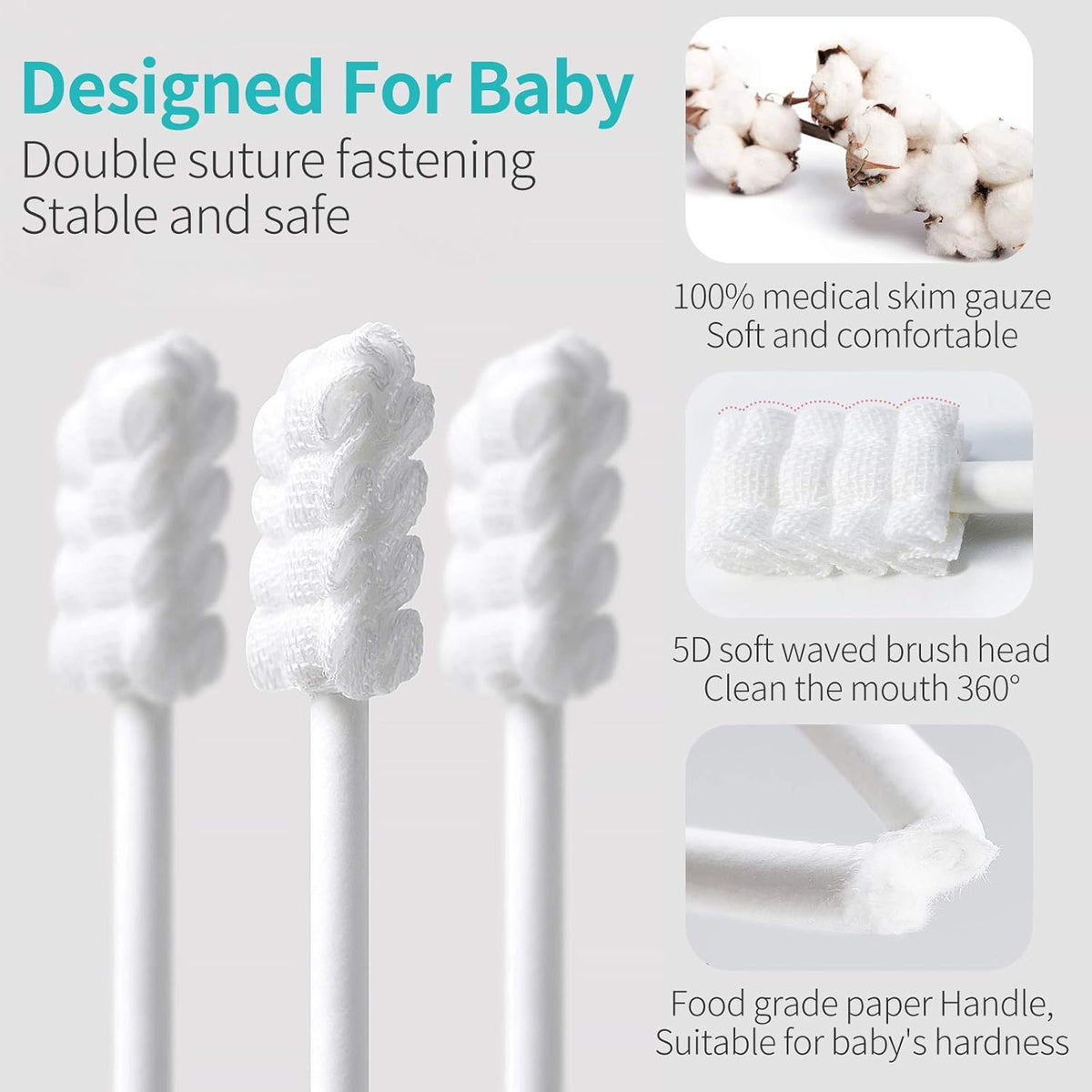 Imported Baby Oral Cleaning Gauze Sticks