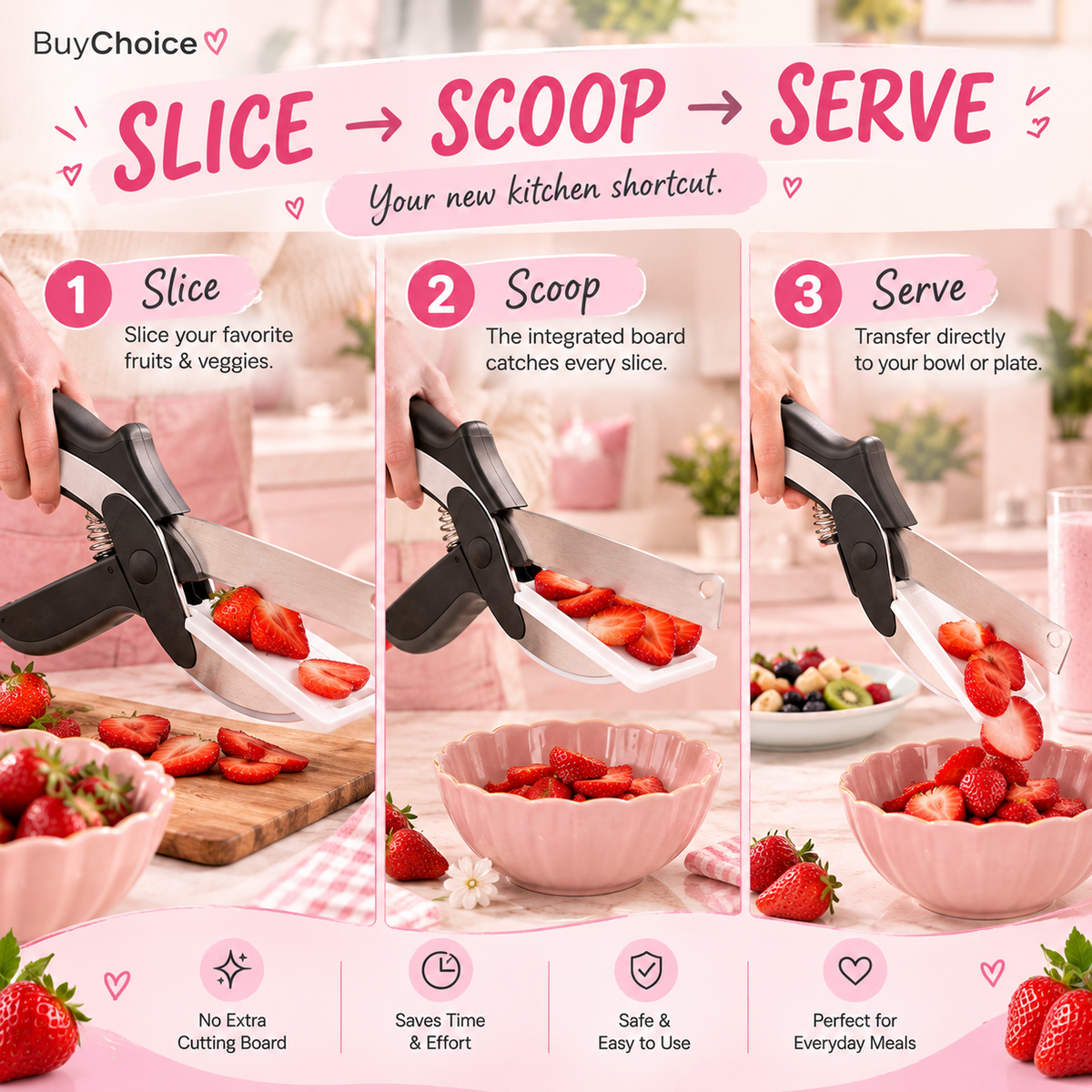 2-in-1 Cutter Clever Stainless Steel Knife