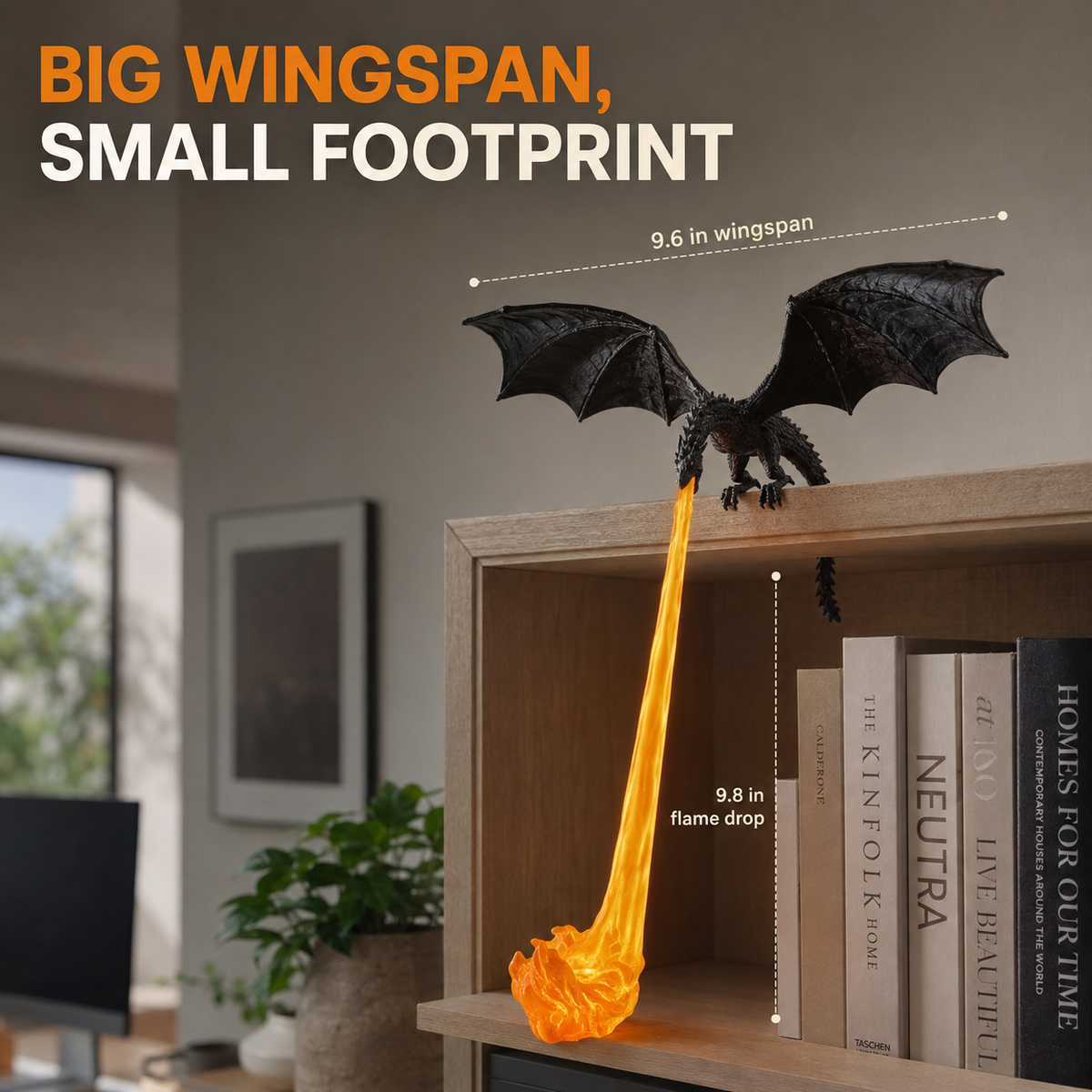 The Shelf Dragon-LED Book Guardian