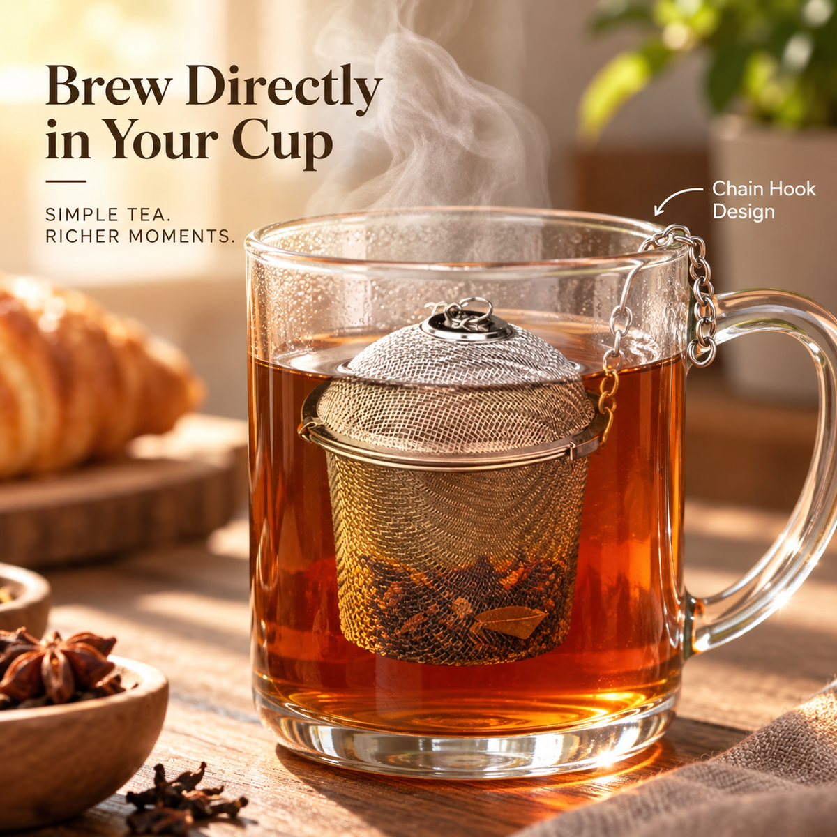 Portable Reusable Eco-Friendly Stainless Steel Tea Infuser