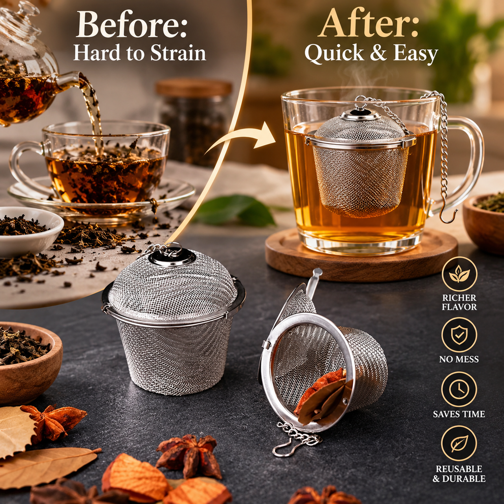 Portable Reusable Eco-Friendly Stainless Steel Tea Infuser
