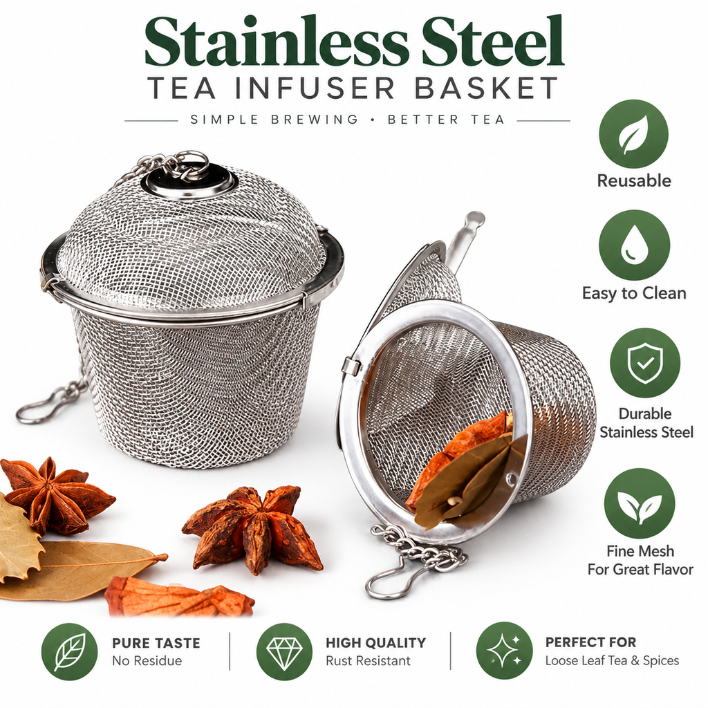 Portable Reusable Eco-Friendly Stainless Steel Tea Infuser