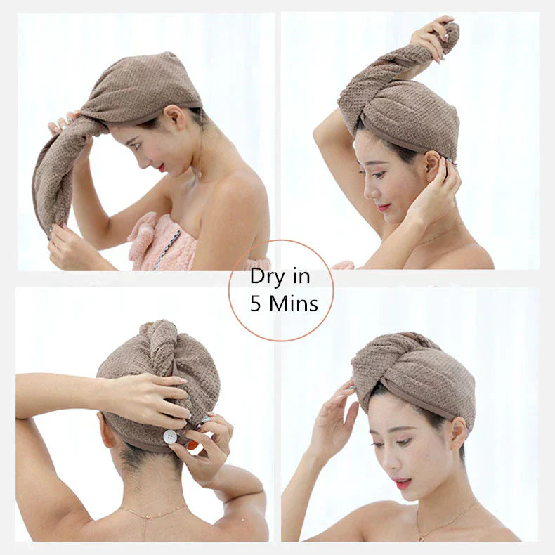 Microfiber Quick Hair Drying Cap Towel