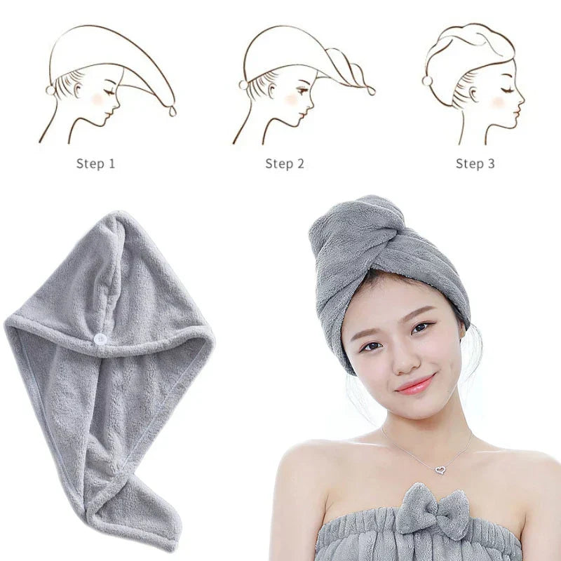Microfiber Quick Hair Drying Cap Towel