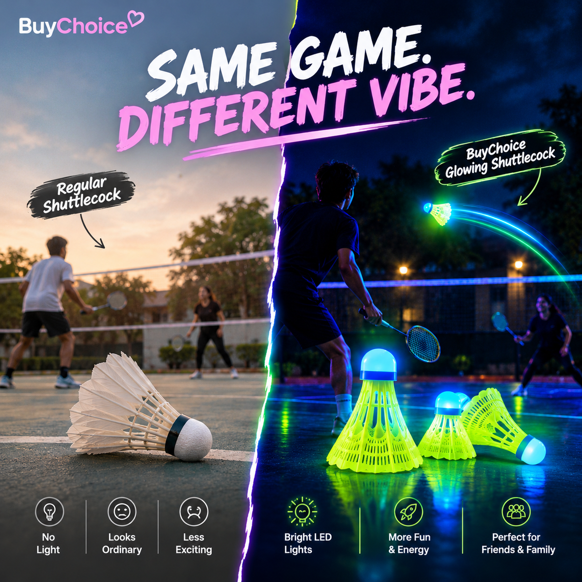 Neon Shuttlecock Set