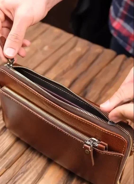 Leather Zipper Phone Handbag Wallet