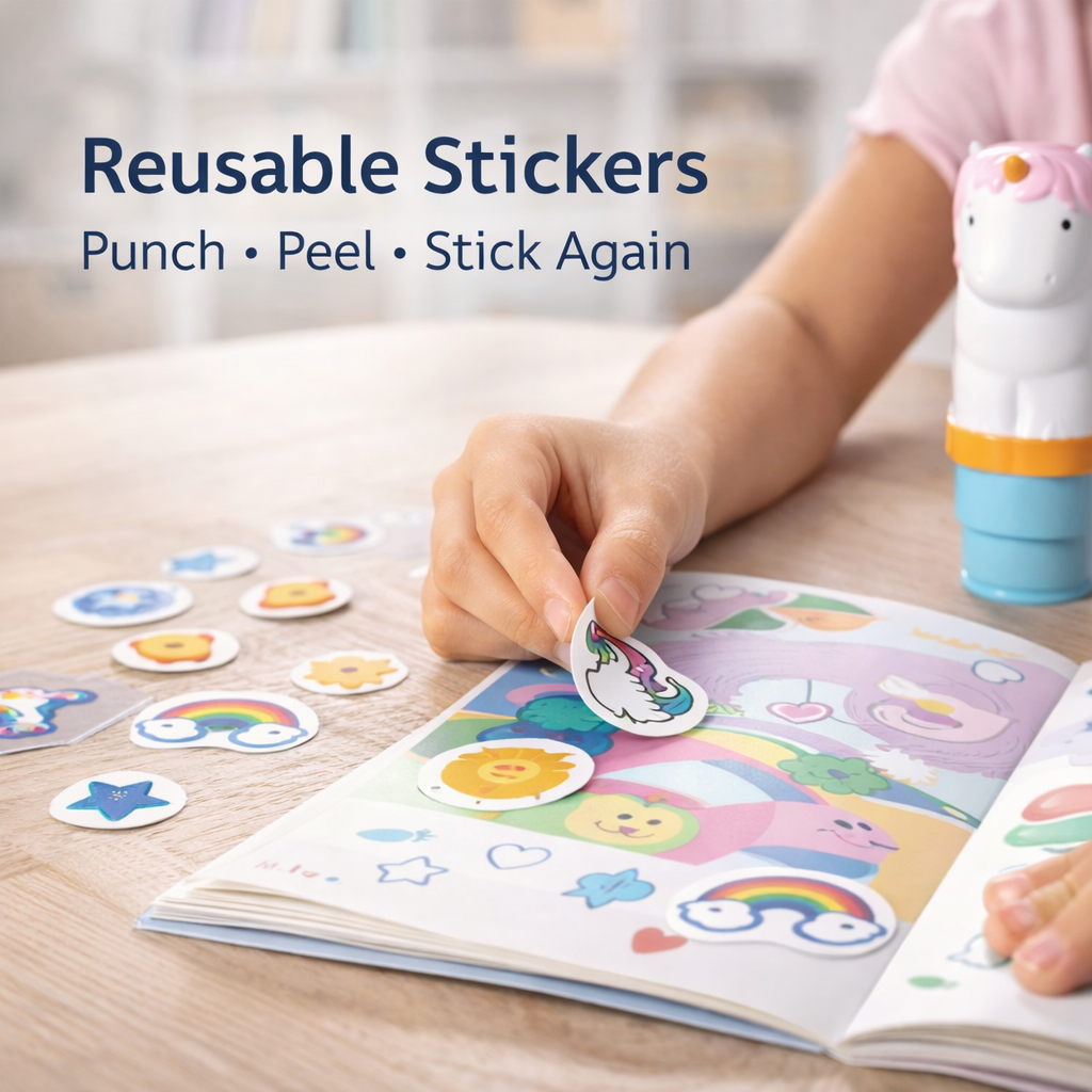 Removable Sticker Punch Toy (with Free Stickers)