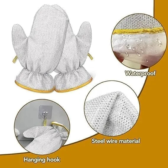 Wire Dishwashing Cleaning Gloves