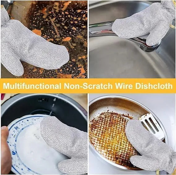 Wire Dishwashing Cleaning Gloves
