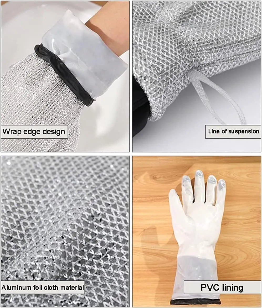 Wire Dishwashing Cleaning Gloves