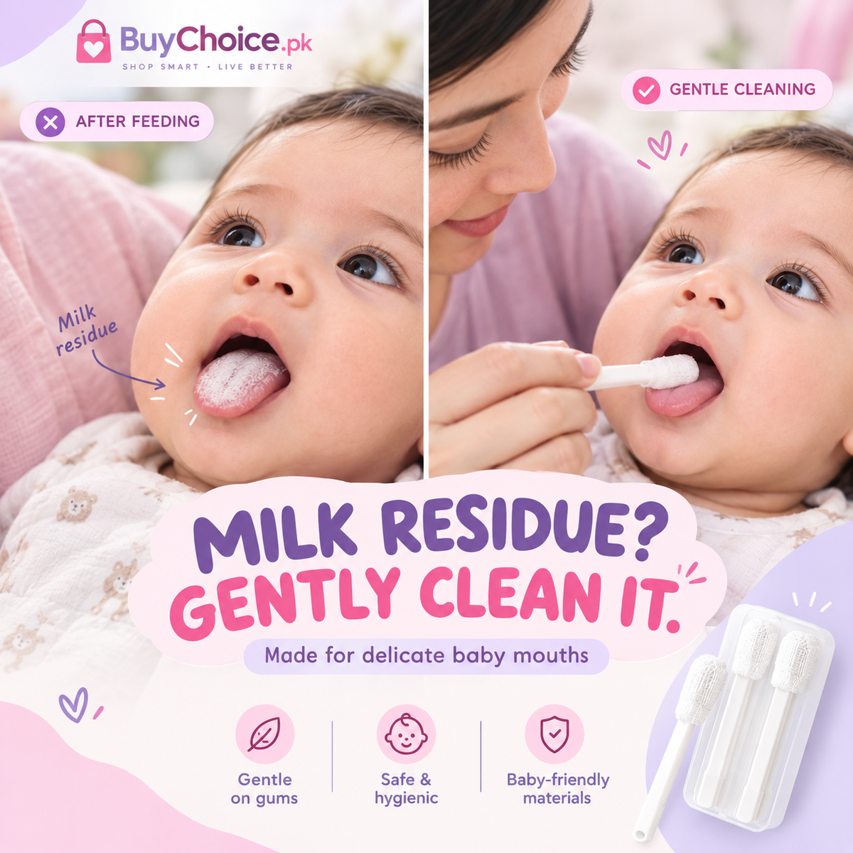 Imported Baby Oral Cleaning Gauze Sticks
