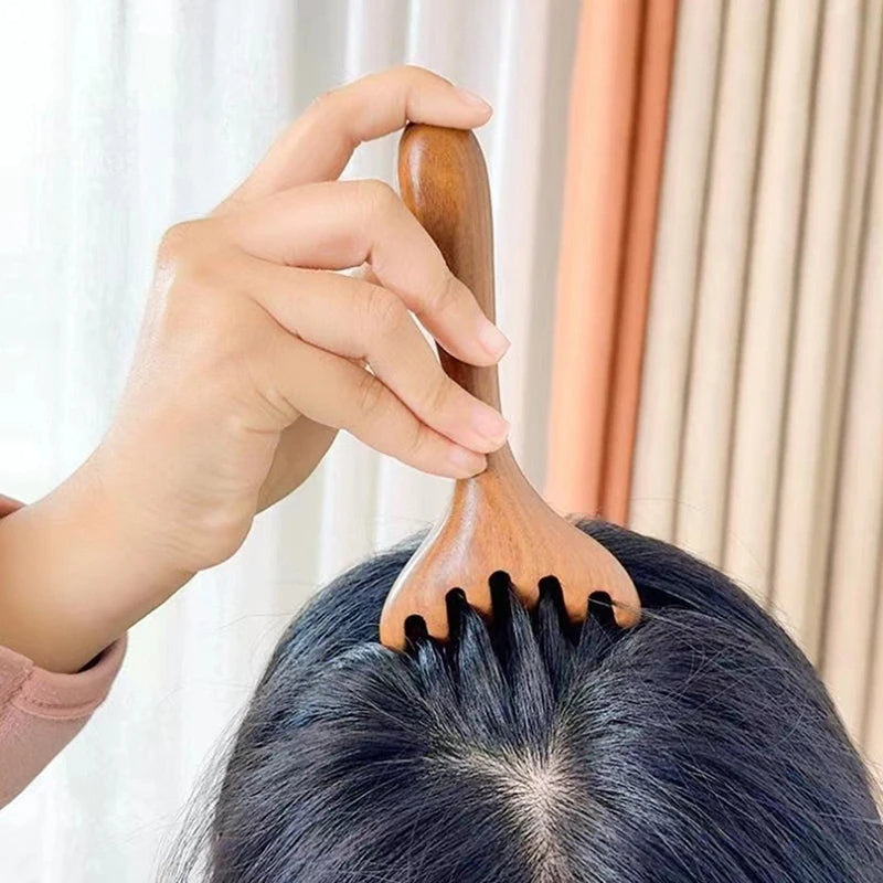 Wooden Scalp Pain Relief Massager