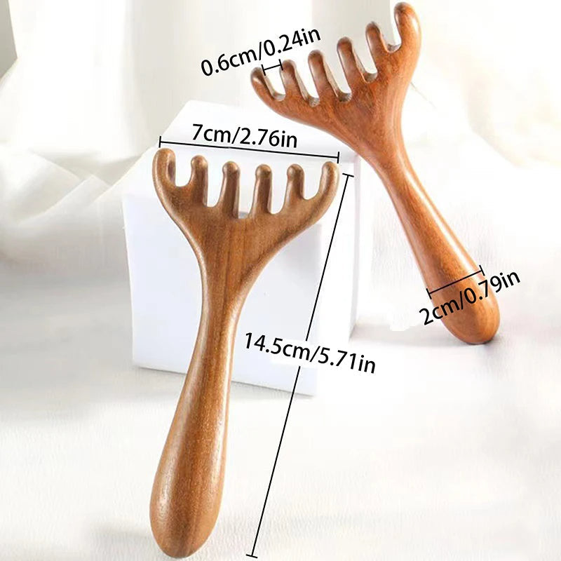 Wooden Scalp Pain Relief Massager