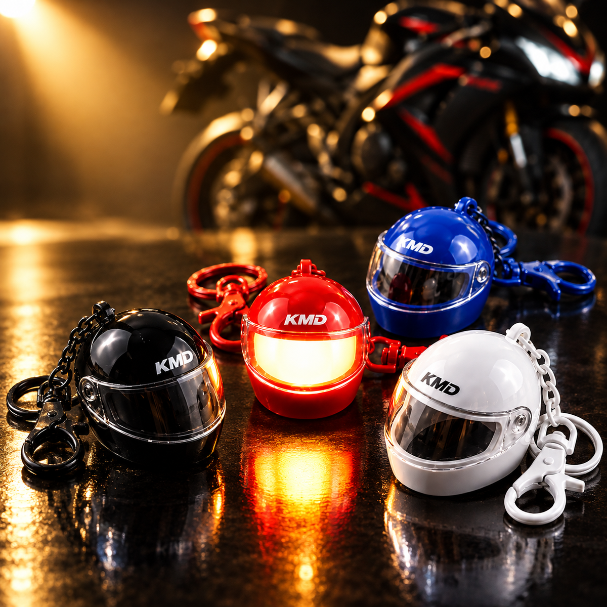 🏍️ Mini Helmet Keychain 🔑✨