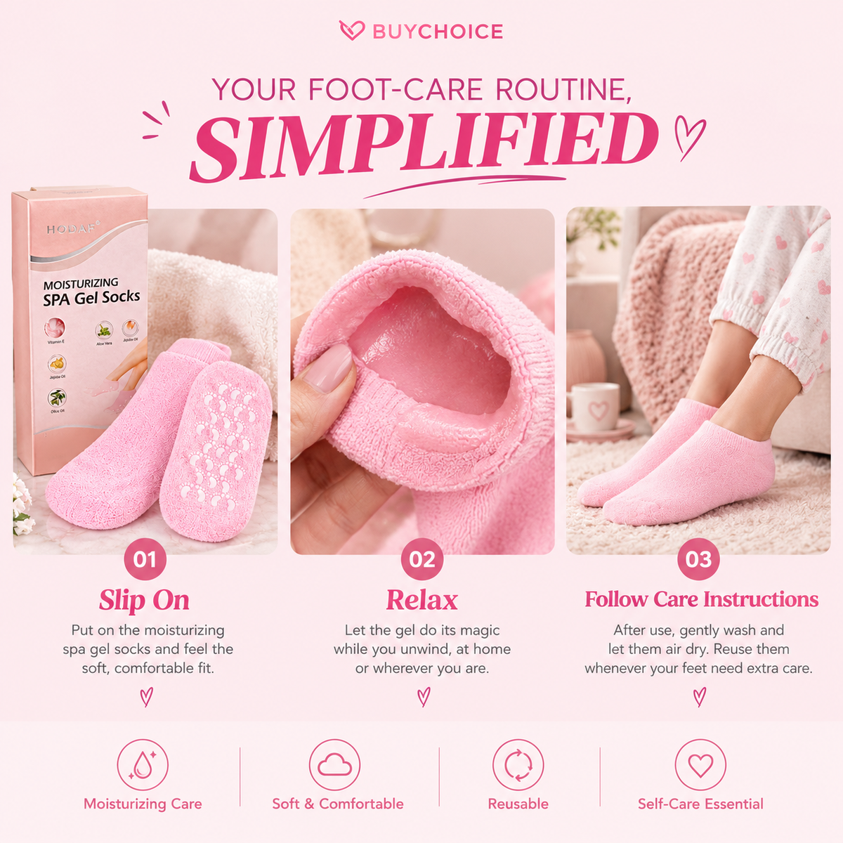 SPA GEL MOISTURIZING FOOT CARE SOCKS