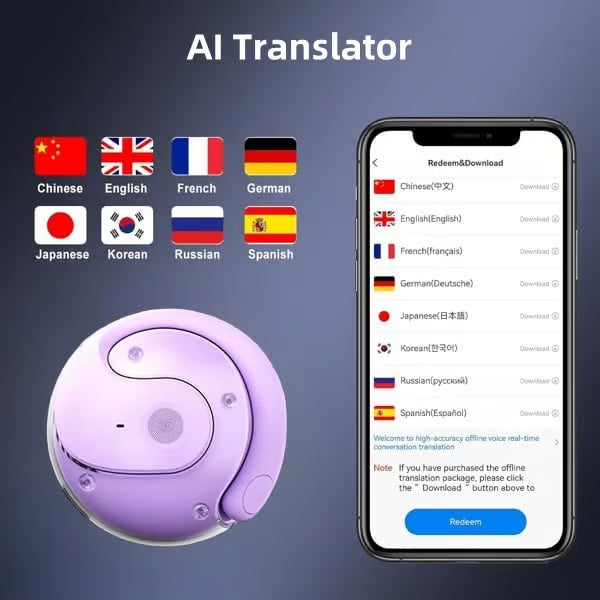 AI Translation Earphones (Fit iOS & Android)